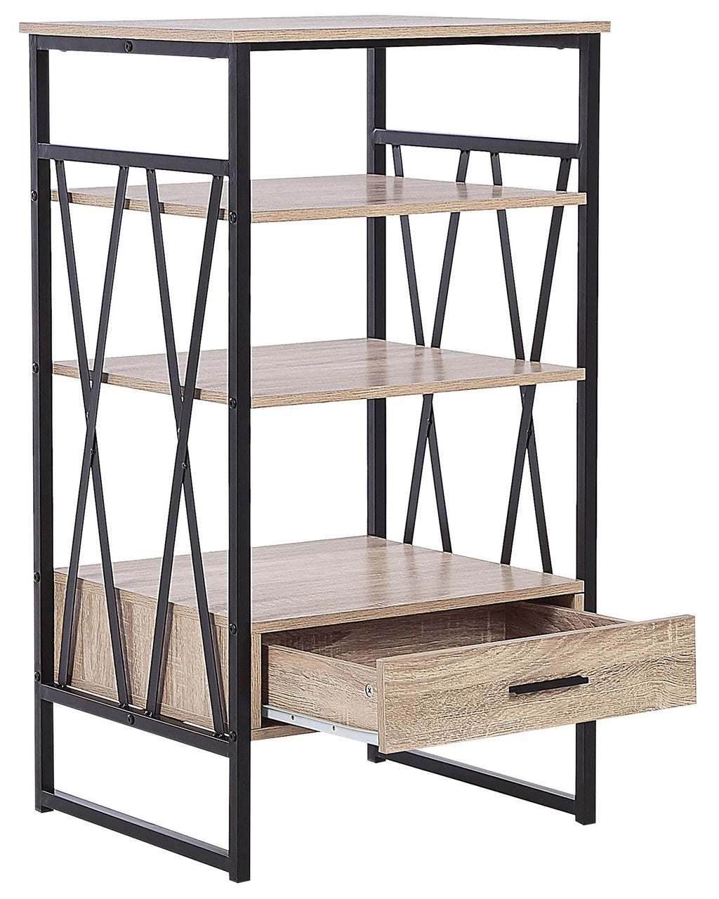 3 Tier Shelving Unit KEENE 101 cm Light Brown