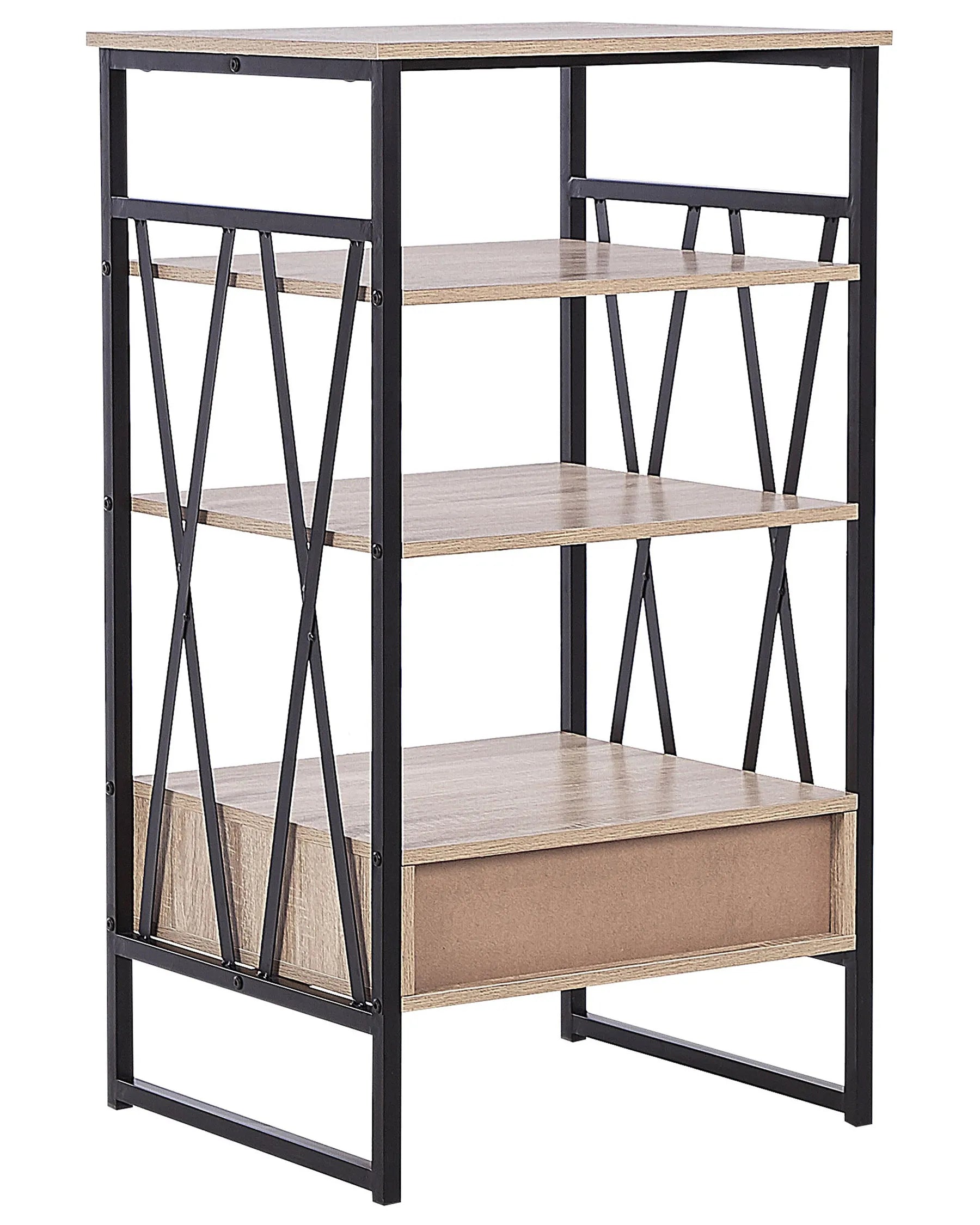 3 Tier Shelving Unit KEENE 101 cm Light Brown