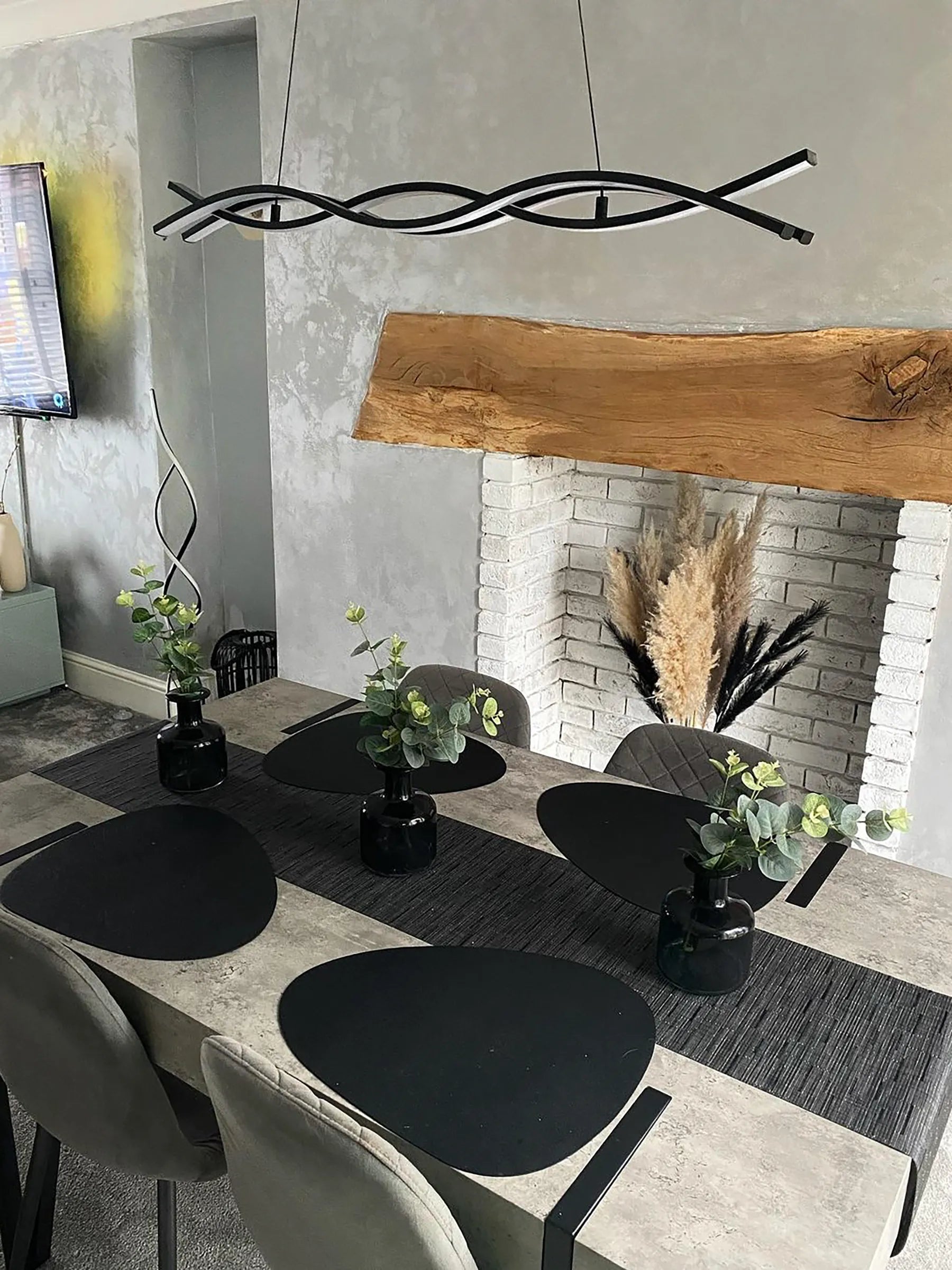 Dining Table Grey Concrete Effect 150 cm 90 cm