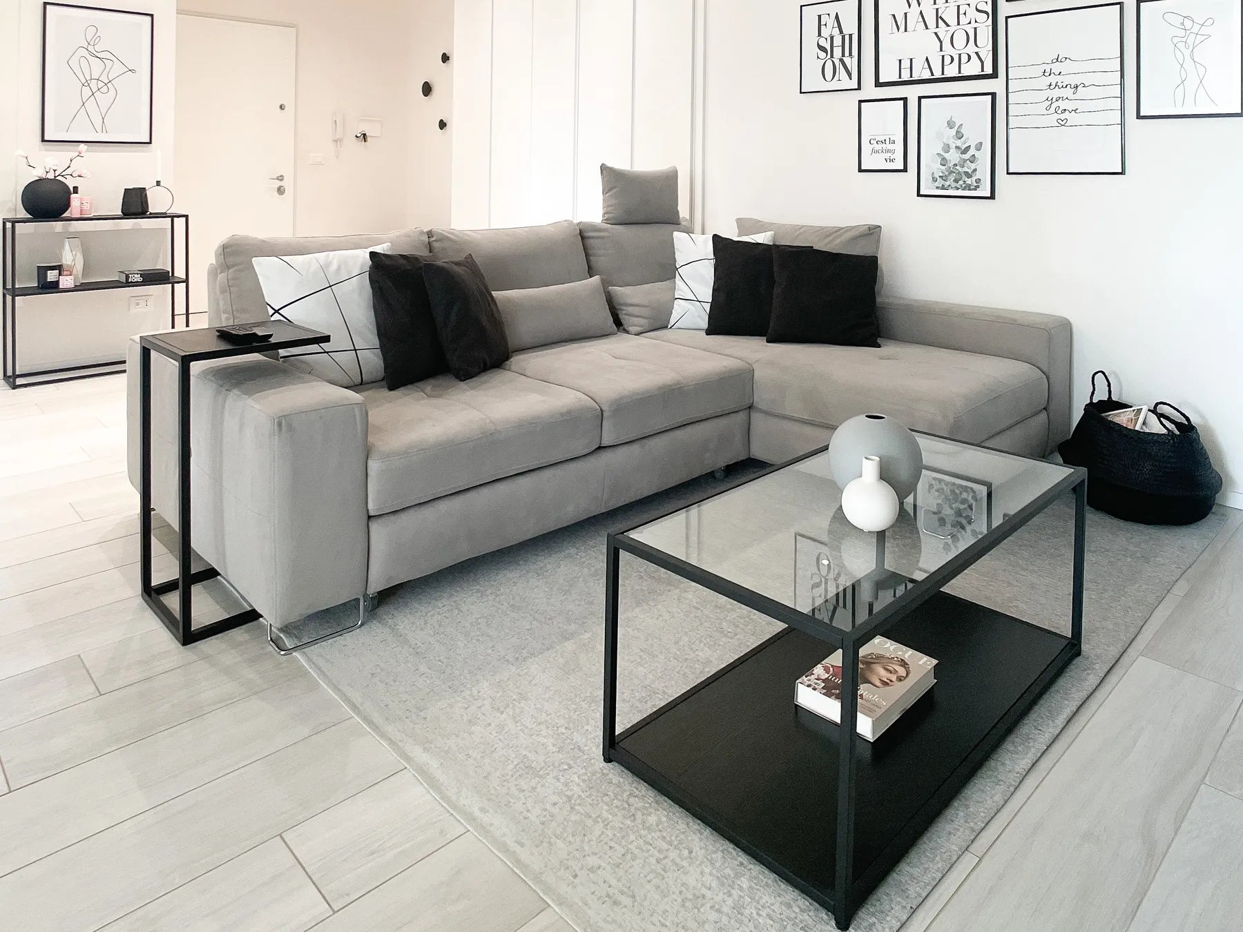 Coffee Table MEDORA Glass Black