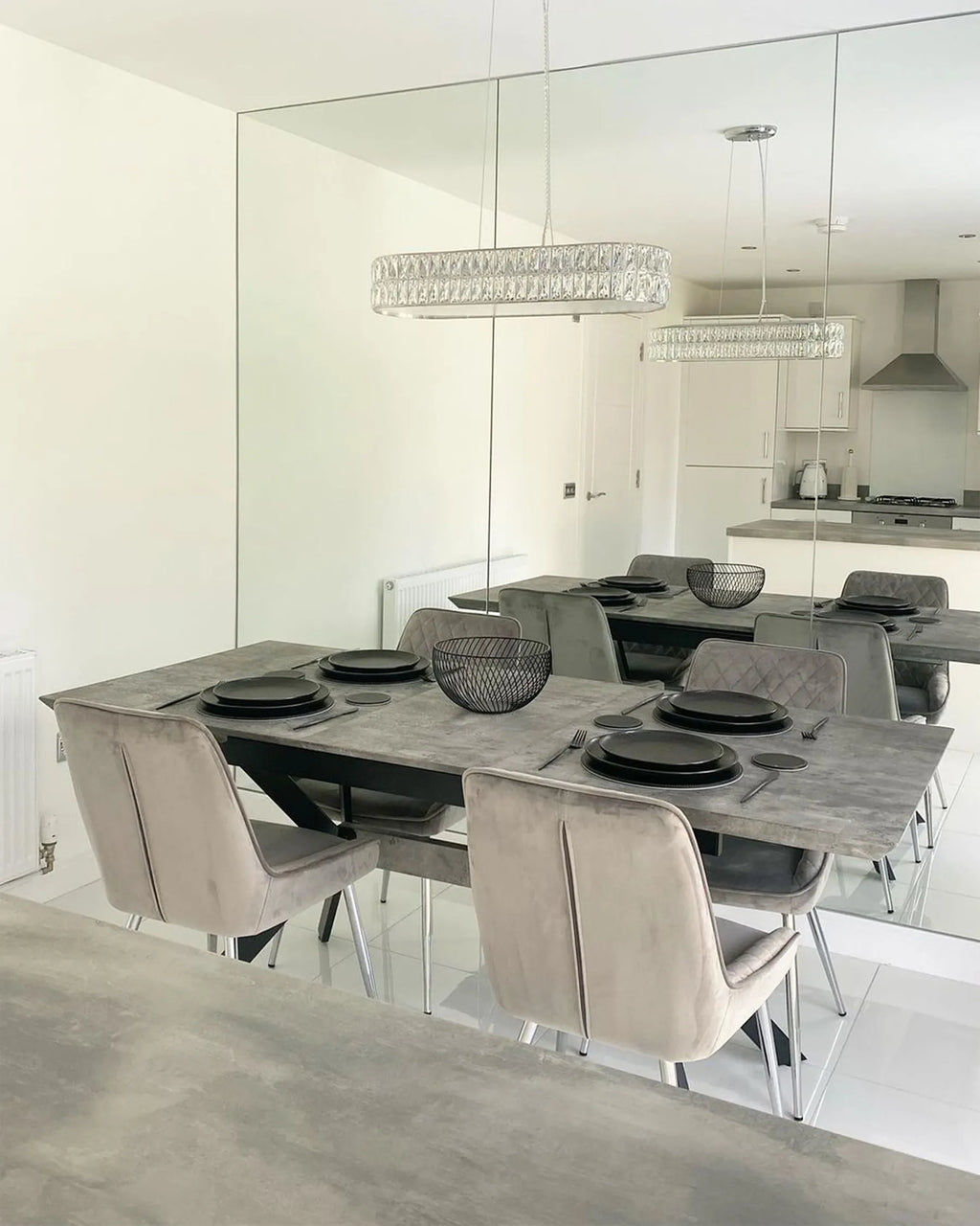 Extending Dining Table Light Grey 140/180 cm 80 cm