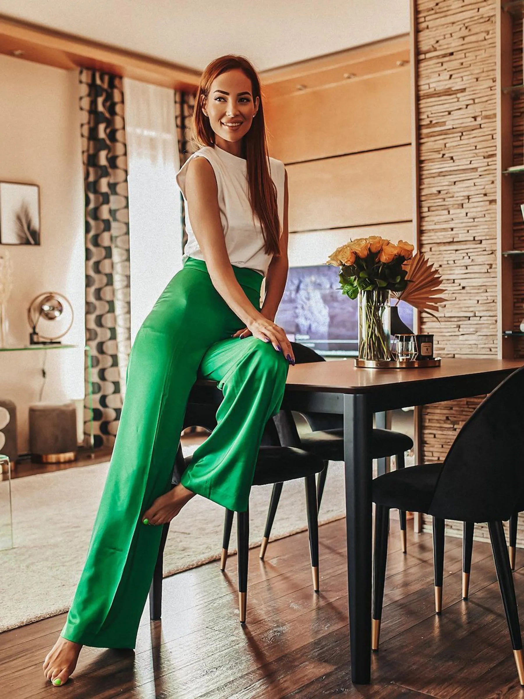 Dining Table CEDAR Dark Walnut 135 cm 80 cm