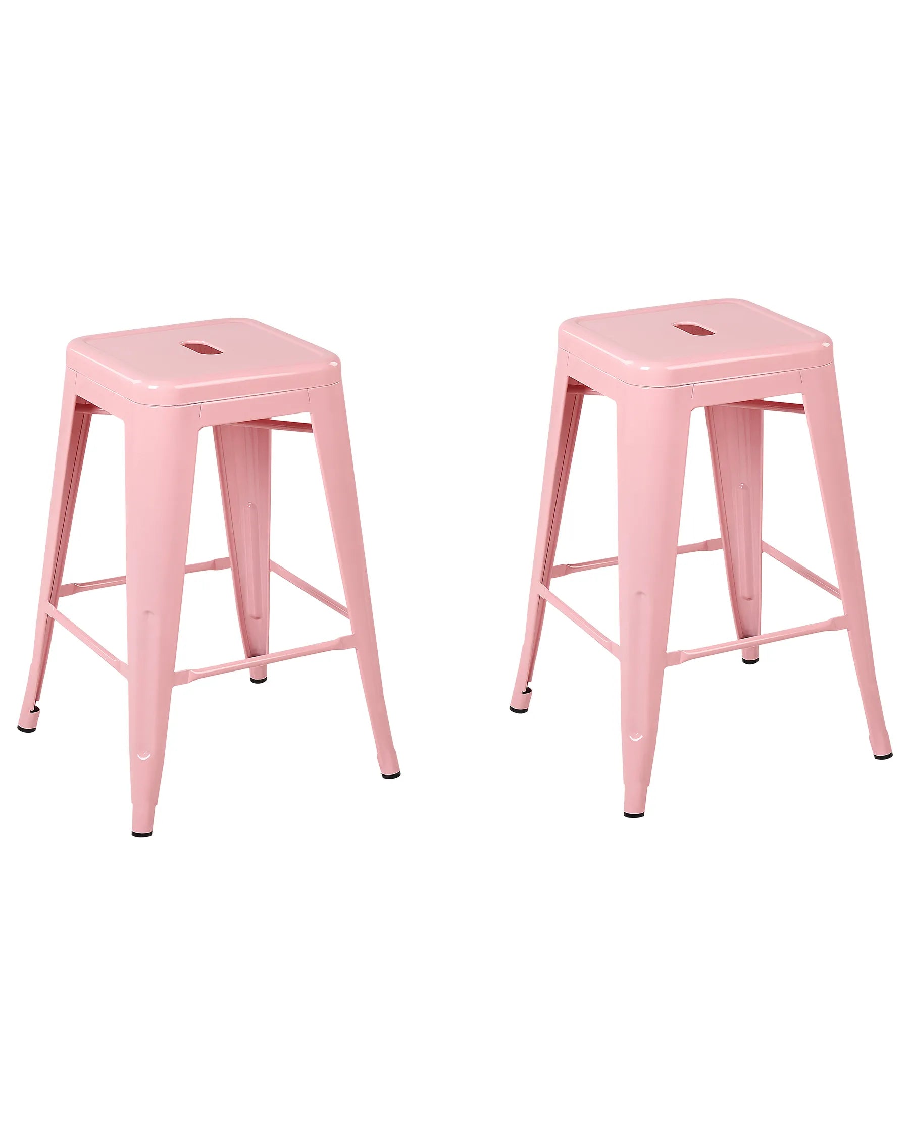 Set of 2 Bar Stools CABRILLO Metal Pink