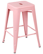 Set of 2 Bar Stools CABRILLO Metal Pink
