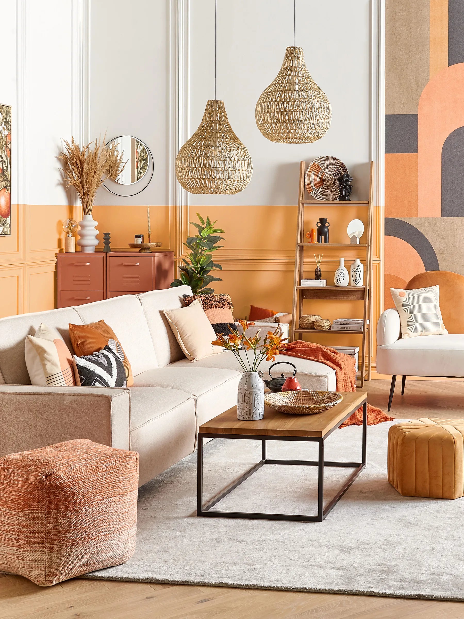 Pouffe HIRRI Cotton Orange