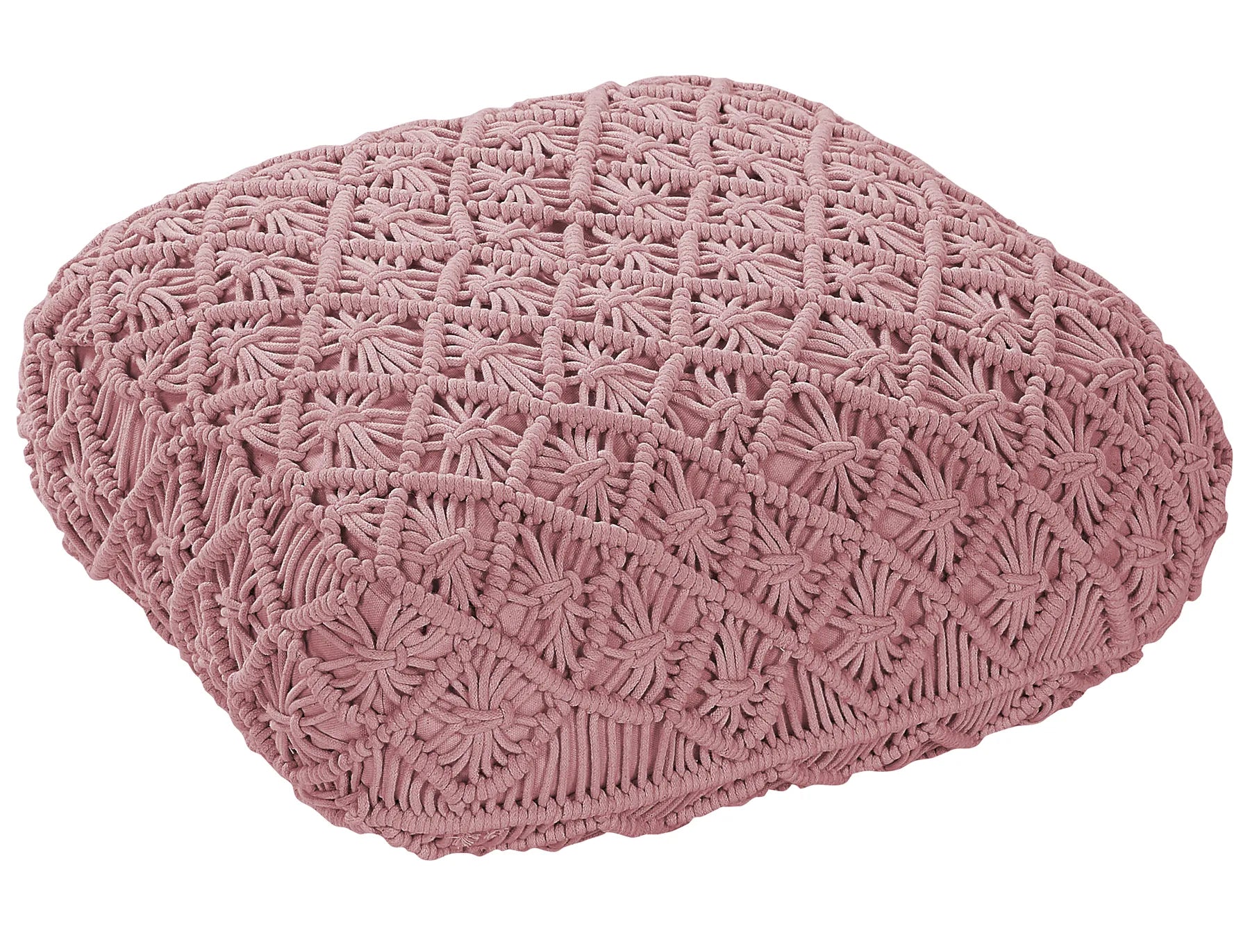 Pouffe Macramé BERRECHID Cotton Pink