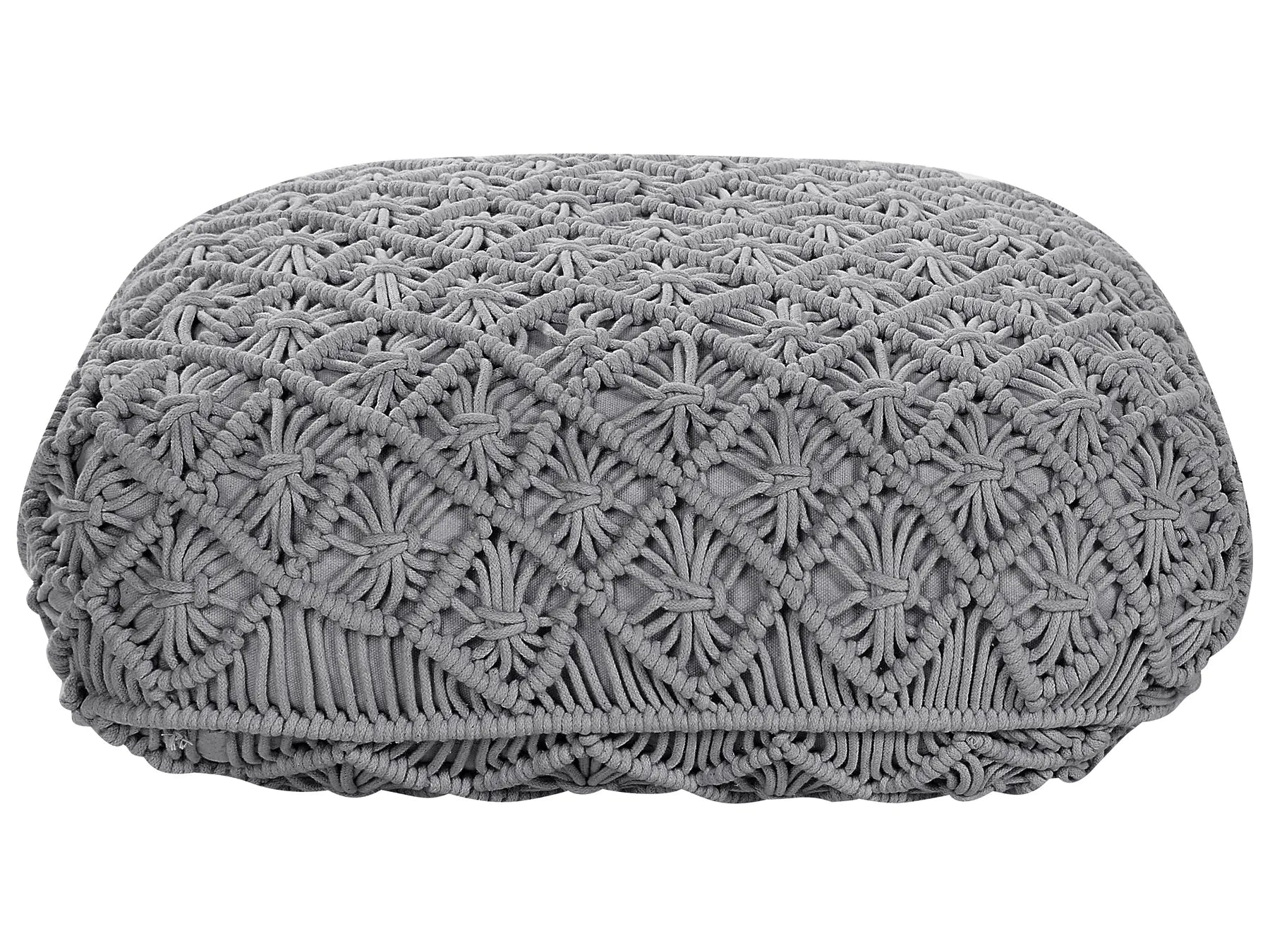Pouffe Macramé BERRECHID Cotton Grey