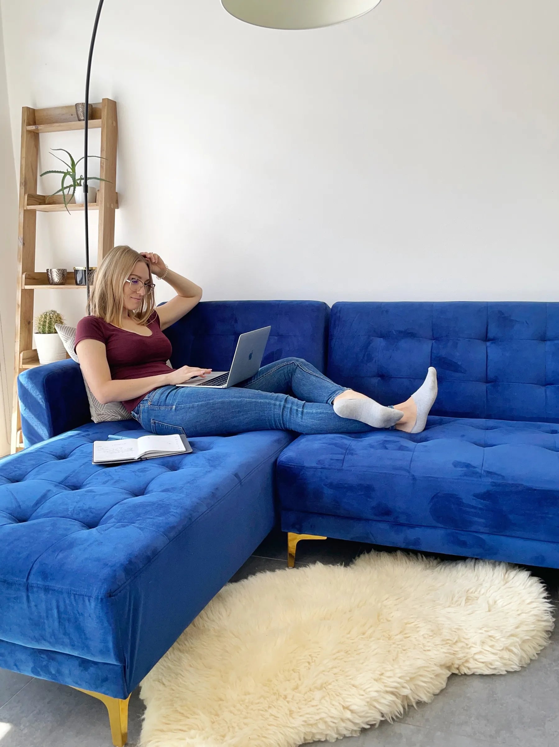 5 Tier Shelving Unit MOBILE DUO 169 cm Light Brown