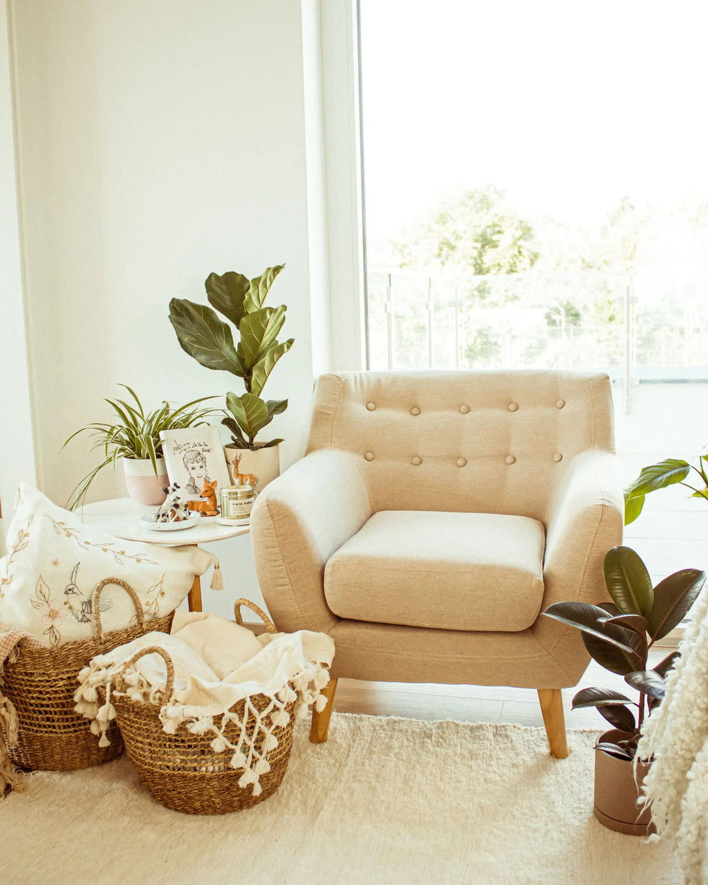 Armchair MOTALA Fabric Beige