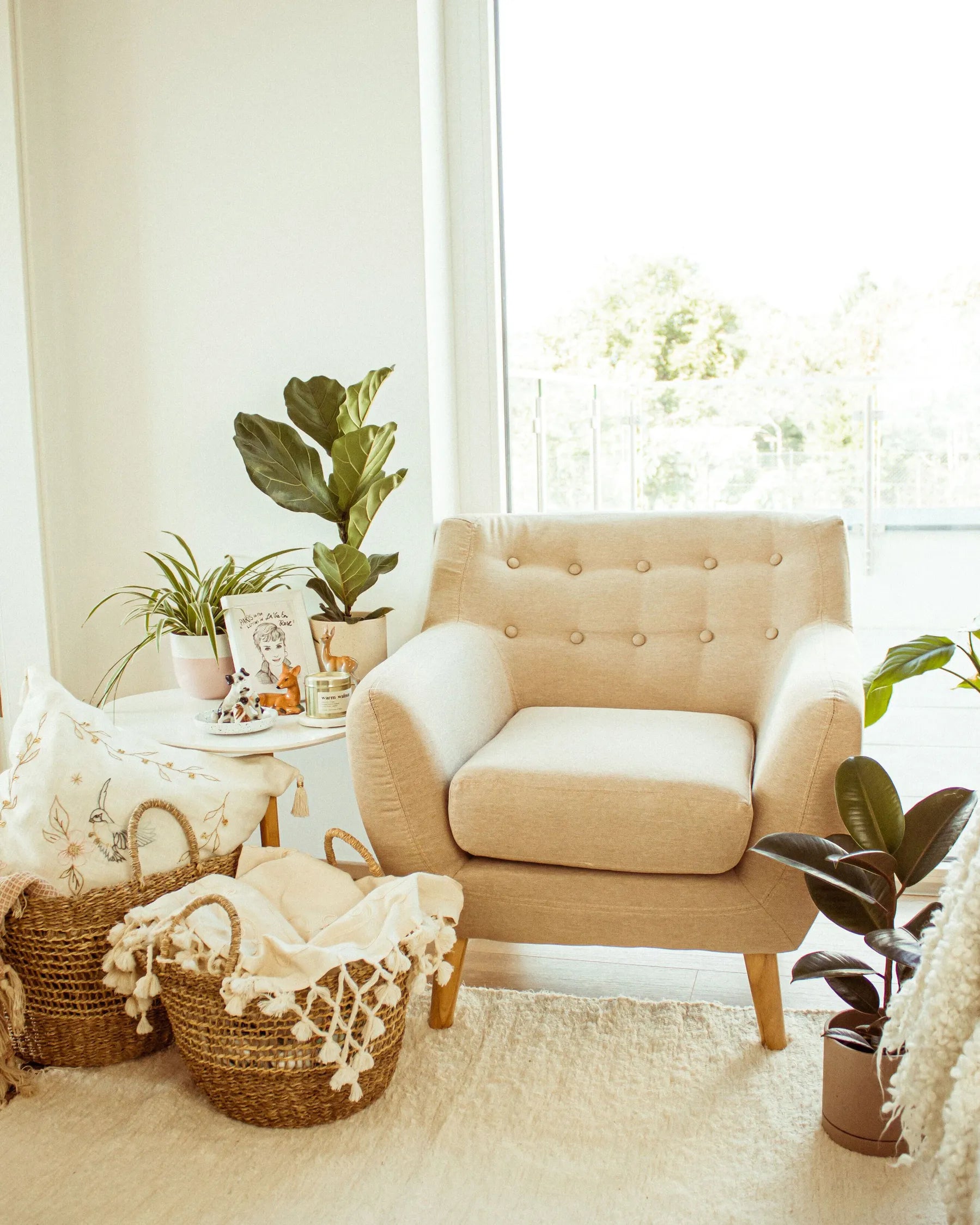 Armchair MOTALA Fabric Beige