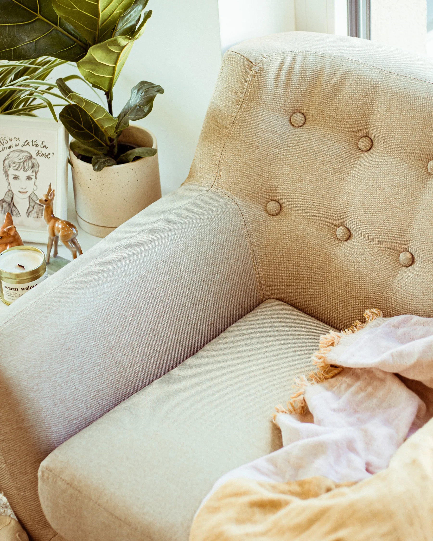 Armchair MOTALA Fabric Beige