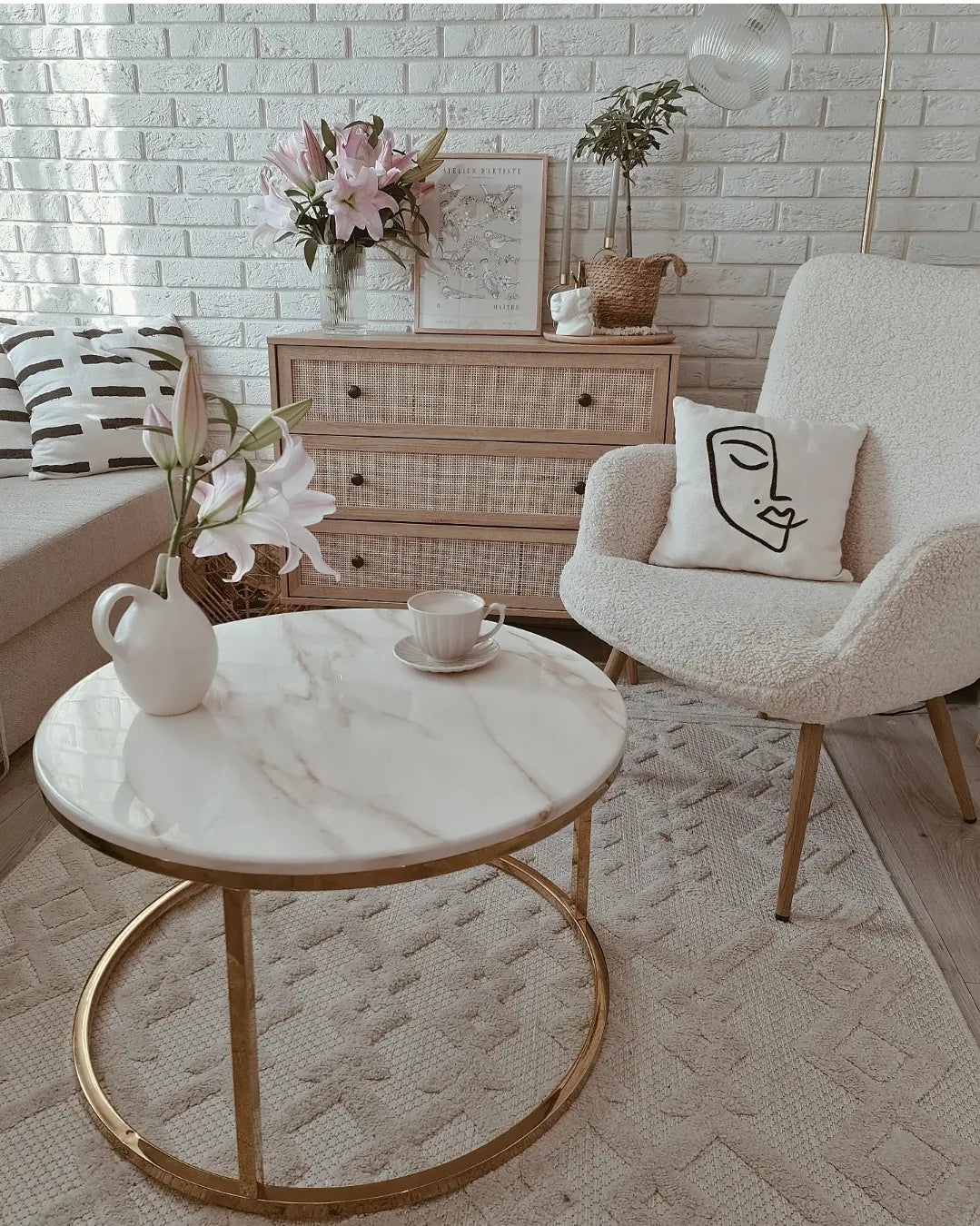 Coffee Table CORAL Marble/ Gold