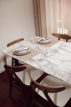 Extending Dining Table MOSBY Grey Marble 160/200 cm 90 cm