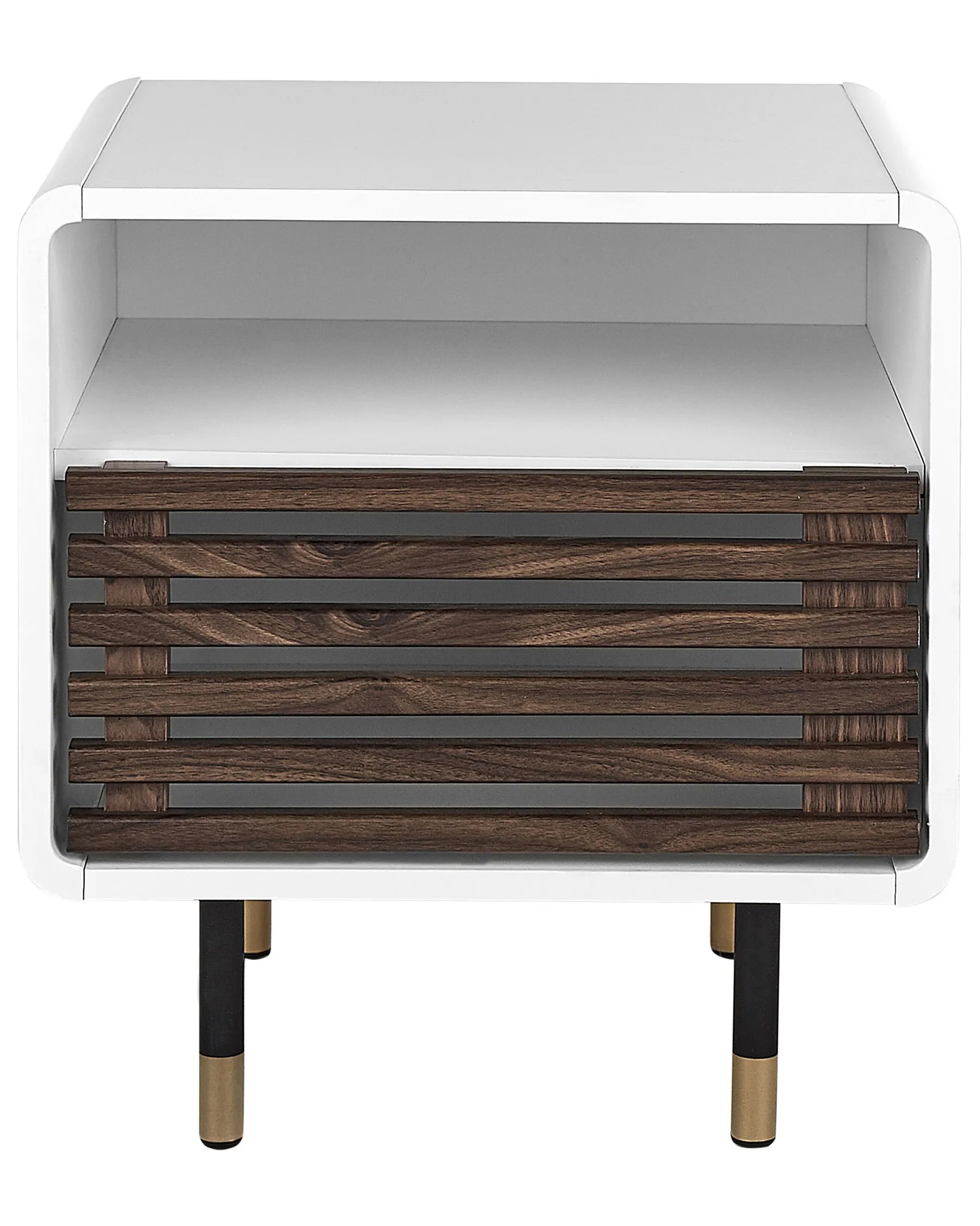 1 Drawer Bedside Table RIFLE White