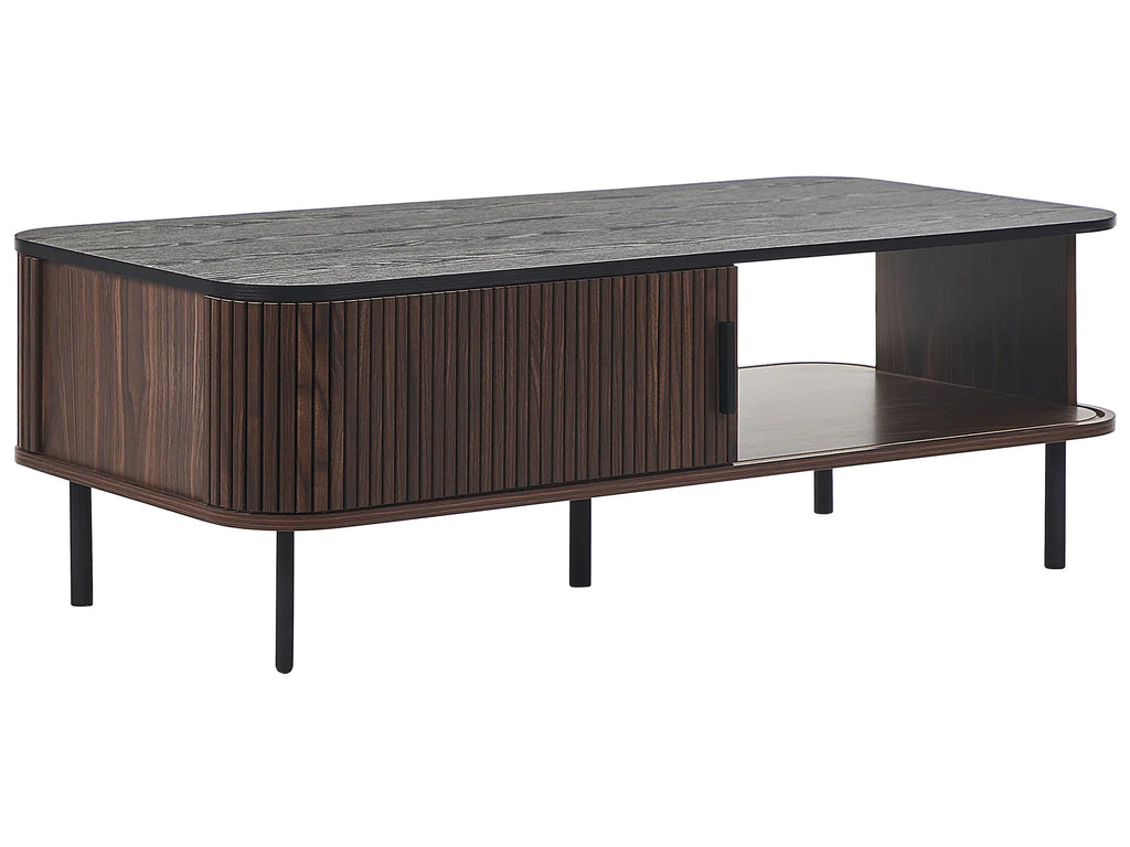 Coffee Table JOSE Dark Brown with Storage