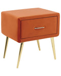 1 Drawer Bedside Table FLAYAT Velvet Orange