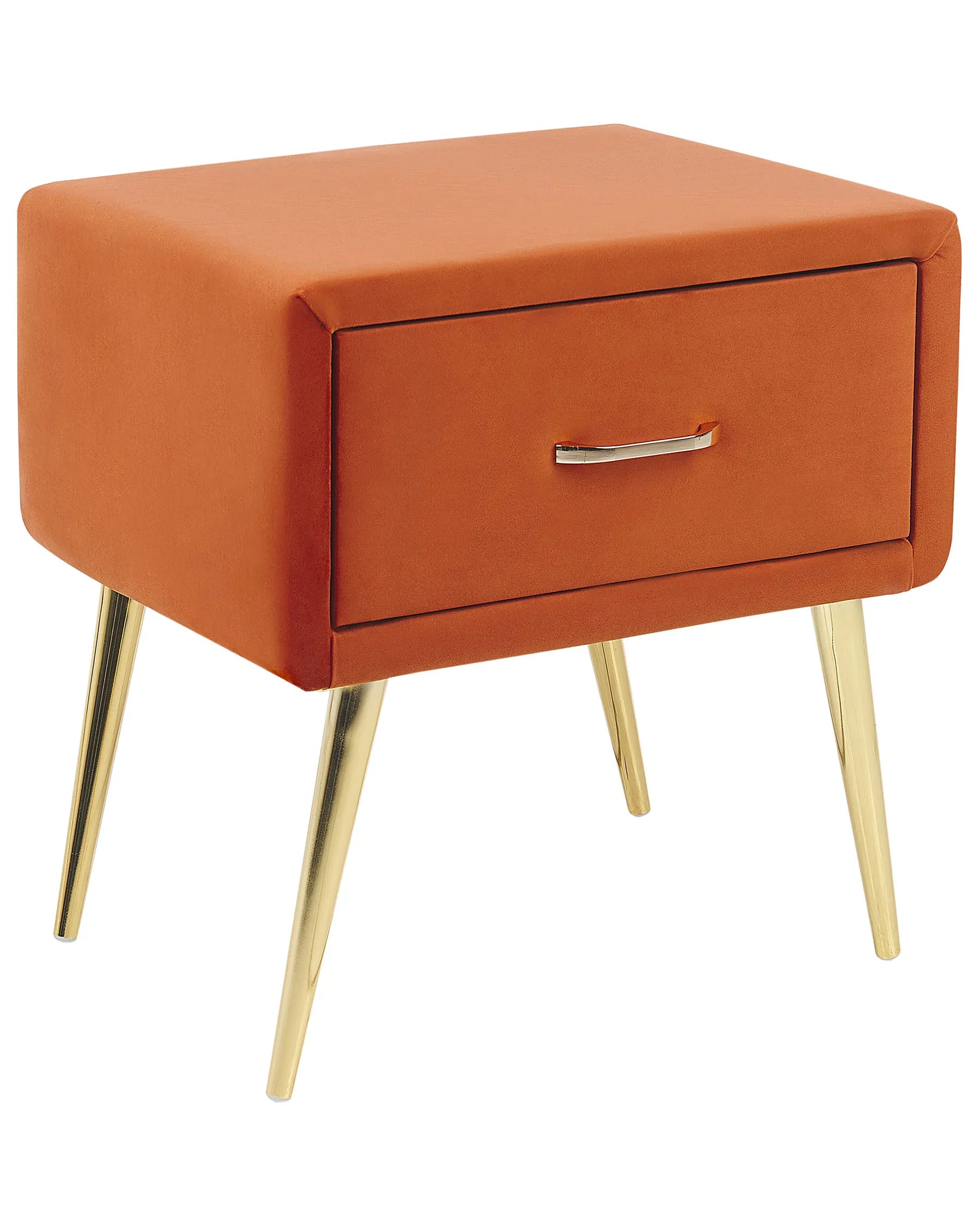 1 Drawer Bedside Table FLAYAT Velvet Orange