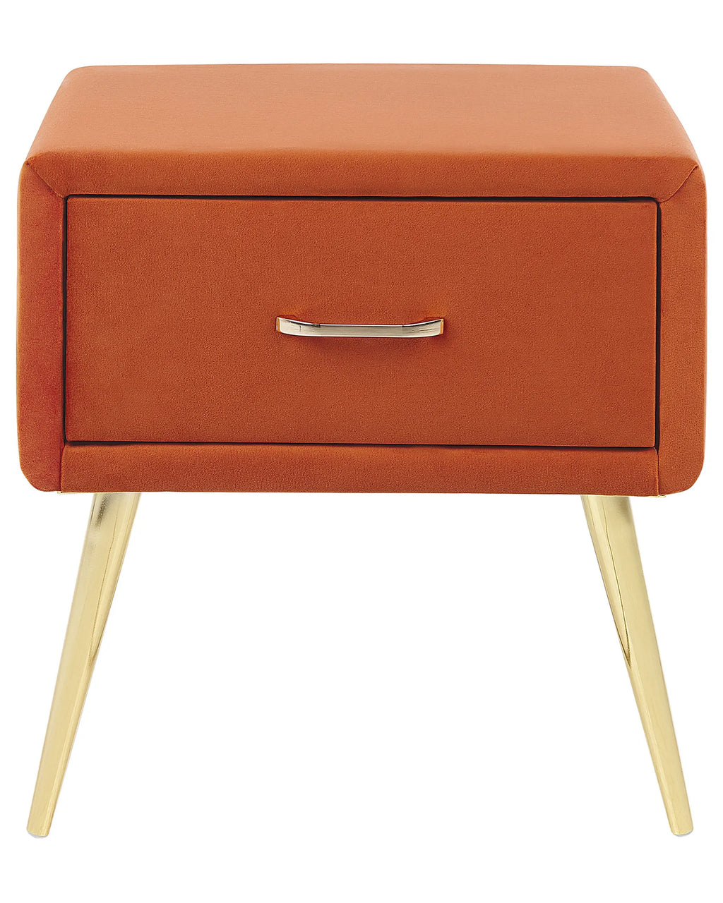 1 Drawer Bedside Table FLAYAT Velvet Orange