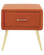 1 Drawer Bedside Table FLAYAT Velvet Orange