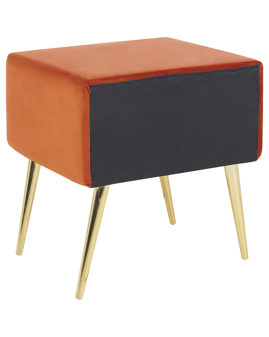 1 Drawer Bedside Table FLAYAT Velvet Orange