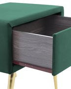 1 Drawer Bedside Table FLAYAT Velvet Emerald Green