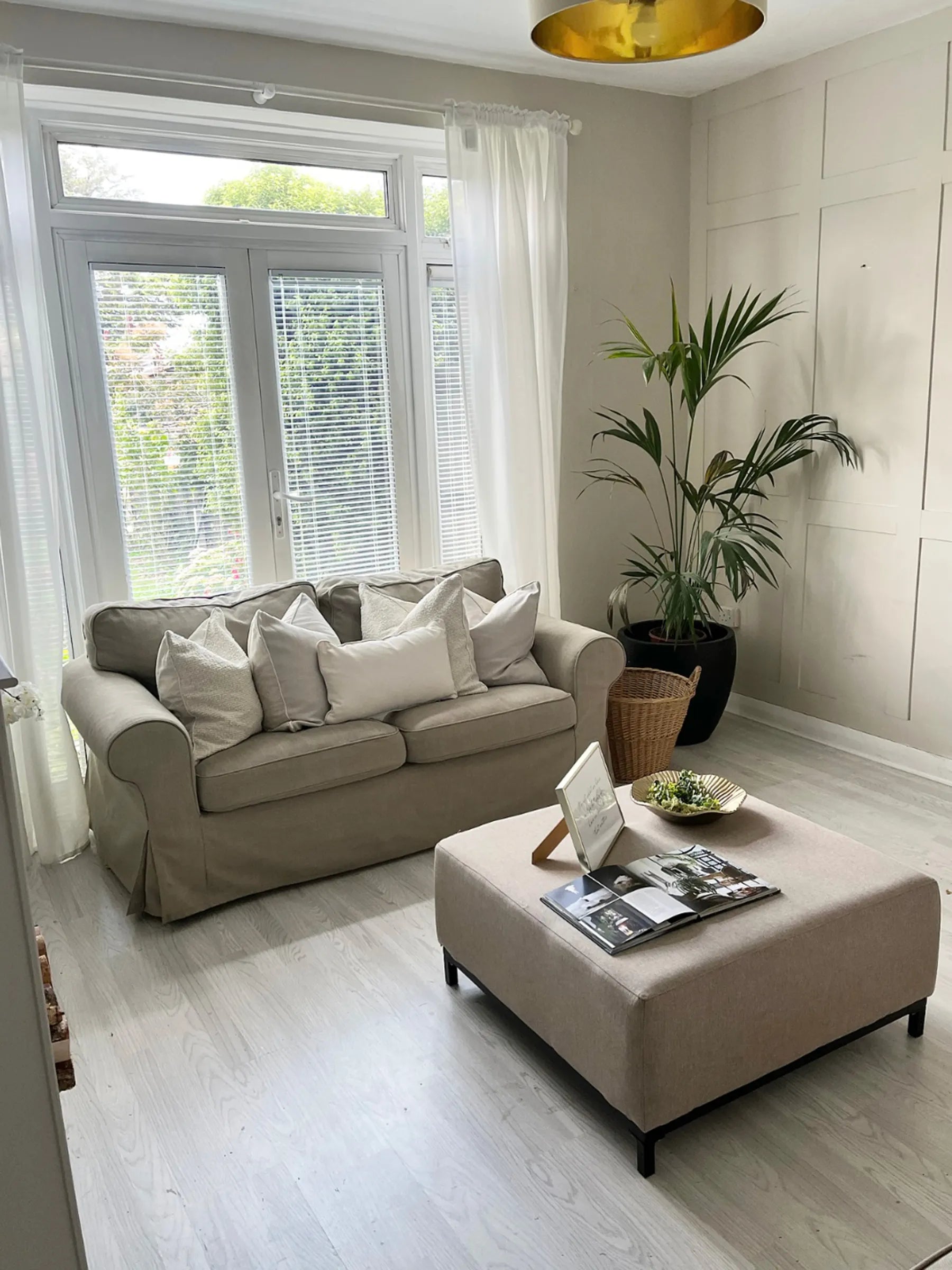 Ottoman ROVIGO Fabric Beige