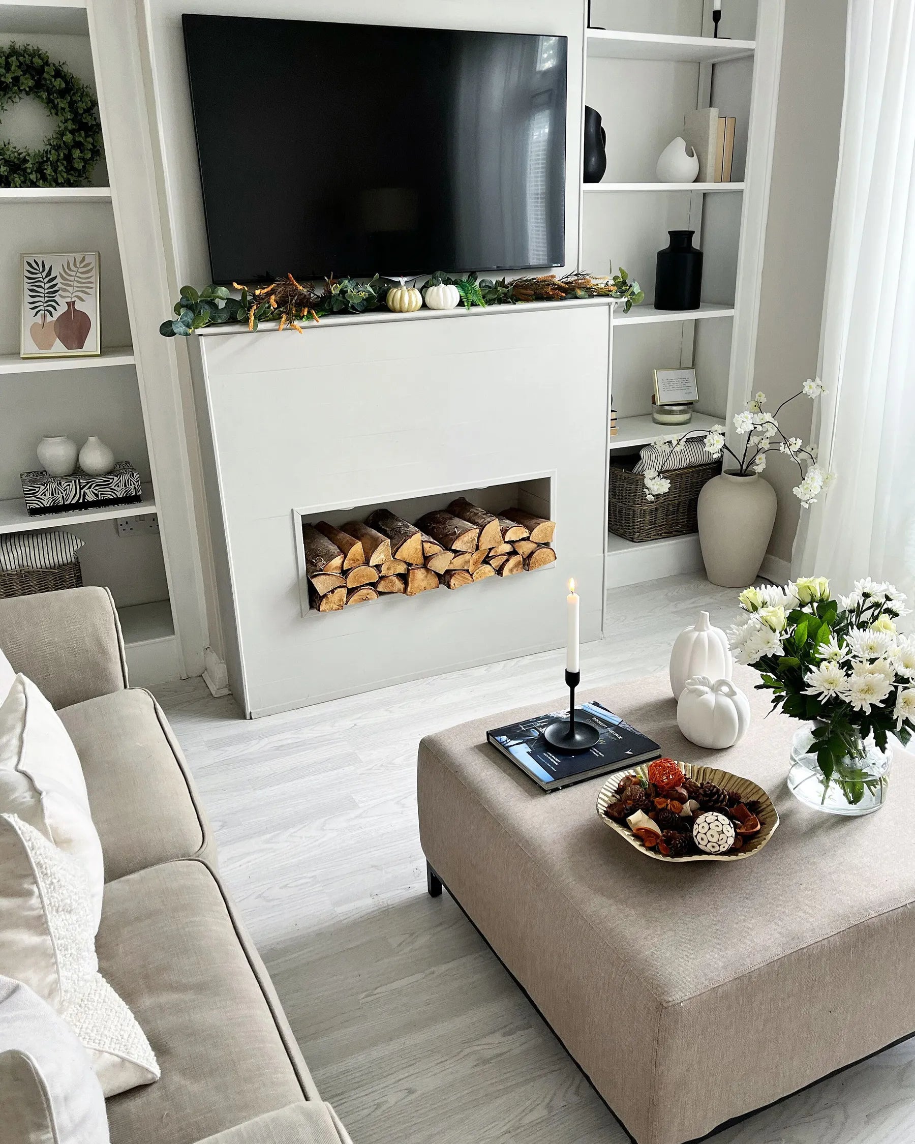 Ottoman ROVIGO Fabric Beige