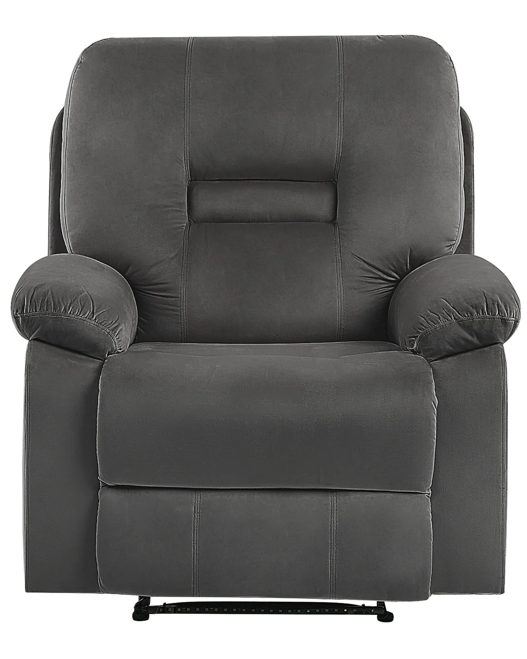 Electric Recliner Chair BERGEN With Footrest LED Velvet Dark Grey