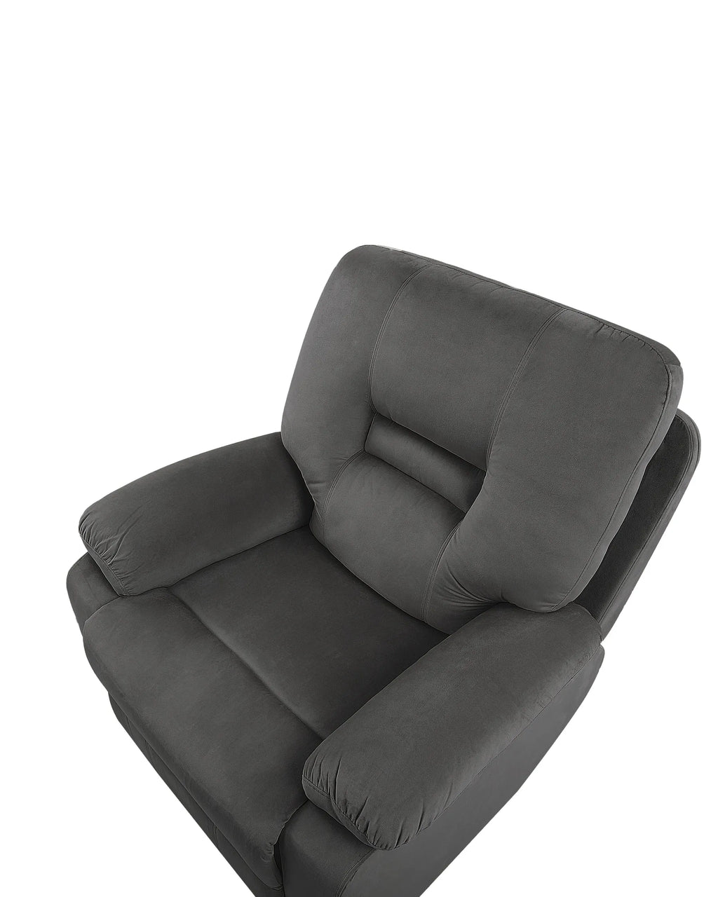 Electric Recliner Chair BERGEN With Footrest LED Velvet Dark Grey
