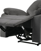 Electric Recliner Chair BERGEN With Footrest LED Velvet Dark Grey