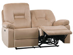 Electric Recliner Sofa 2 Seater BERGEN Velvet Sand Beige with USB Port
