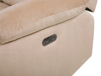 Electric Recliner Sofa 2 Seater BERGEN Velvet Sand Beige with USB Port