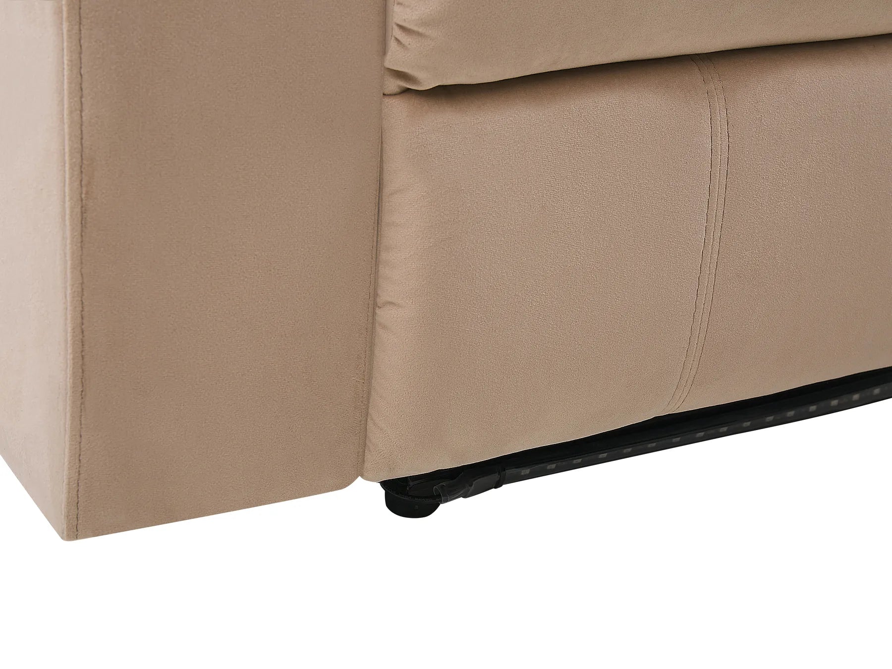 Electric Recliner Sofa 2 Seater BERGEN Velvet Sand Beige with USB Port