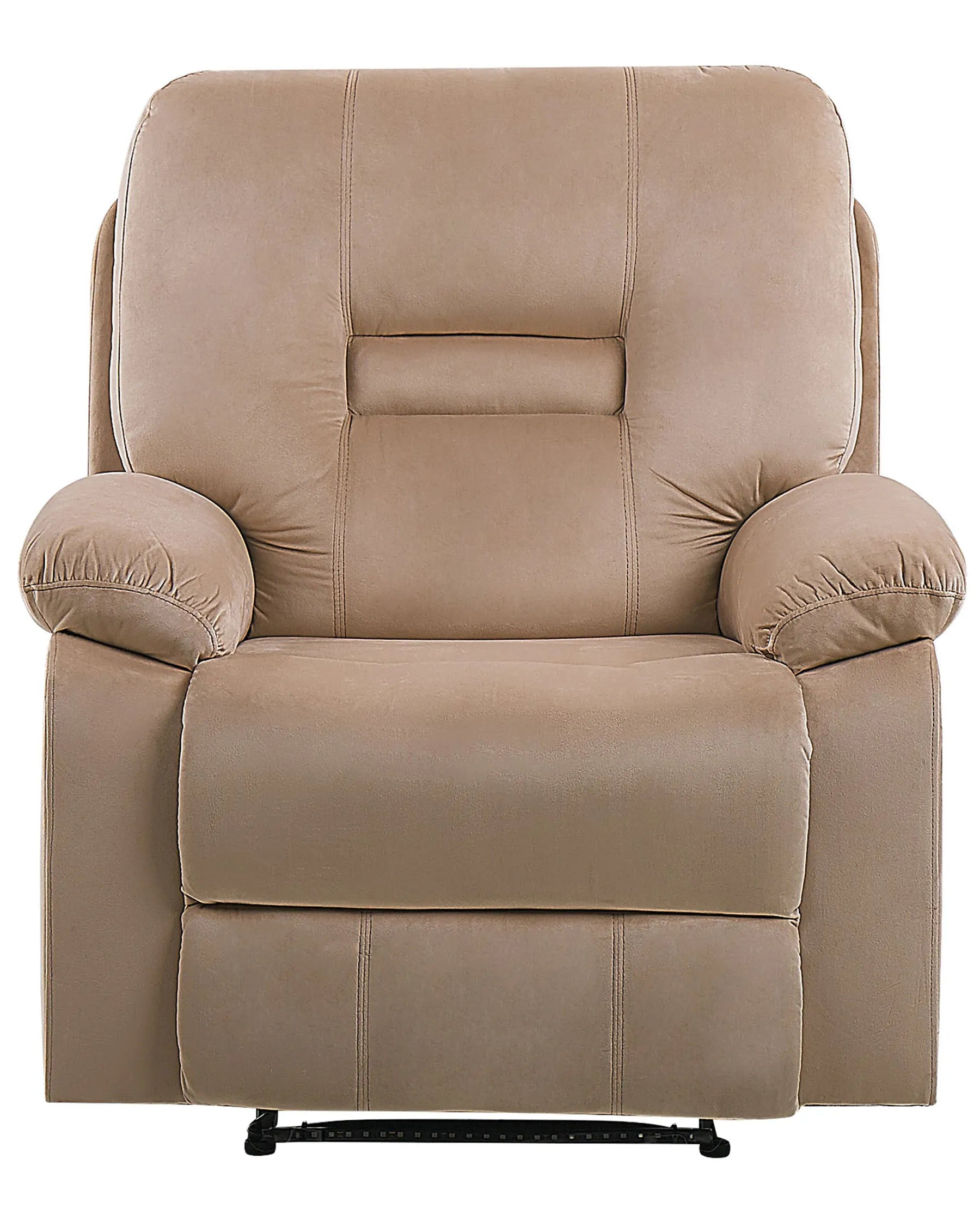 Electric Recliner Chair BERGEN With Footrest LED Velvet Sand Beige
