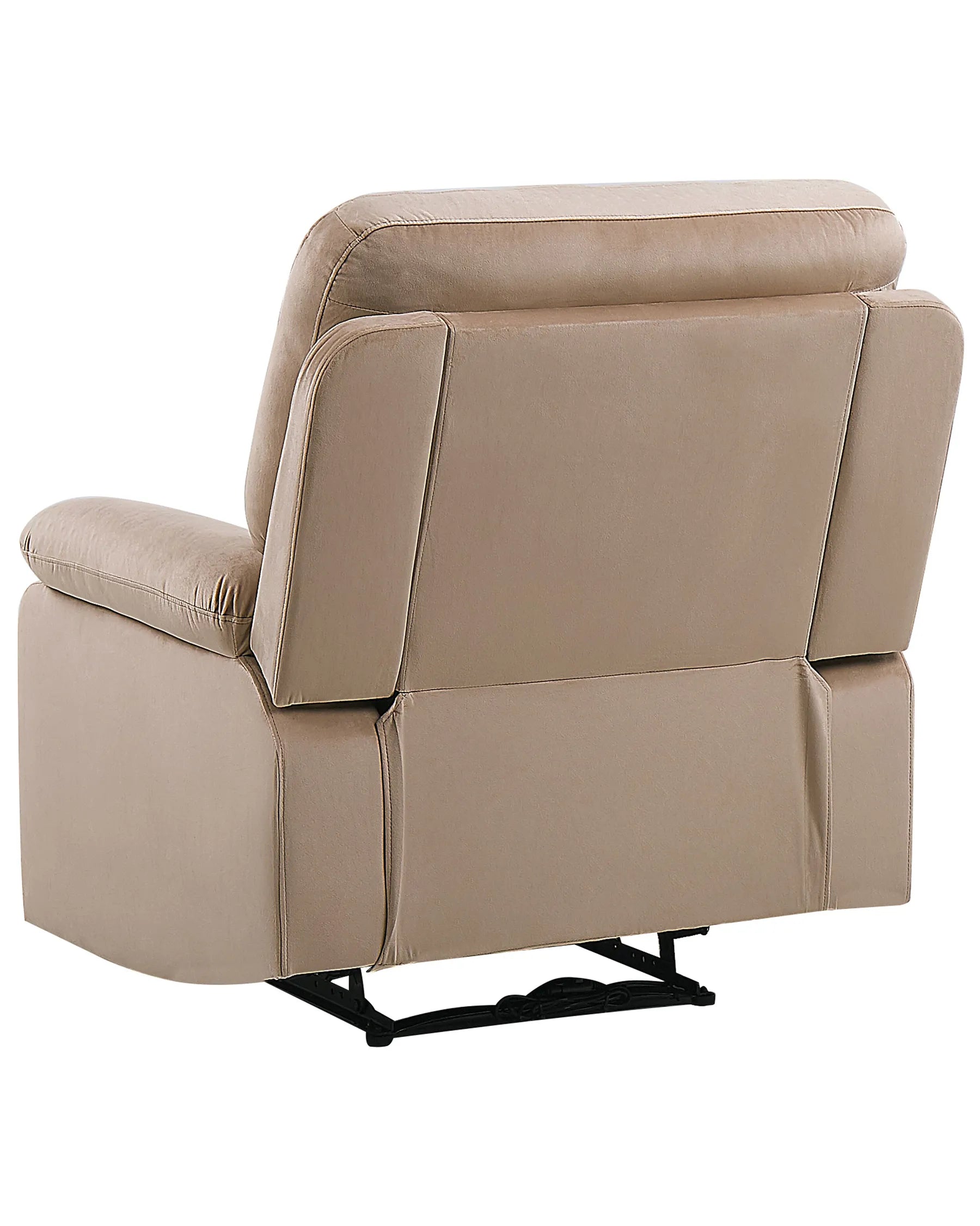 Electric Recliner Chair BERGEN With Footrest LED Velvet Sand Beige