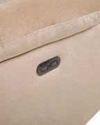 Electric Recliner Chair BERGEN With Footrest LED Velvet Sand Beige