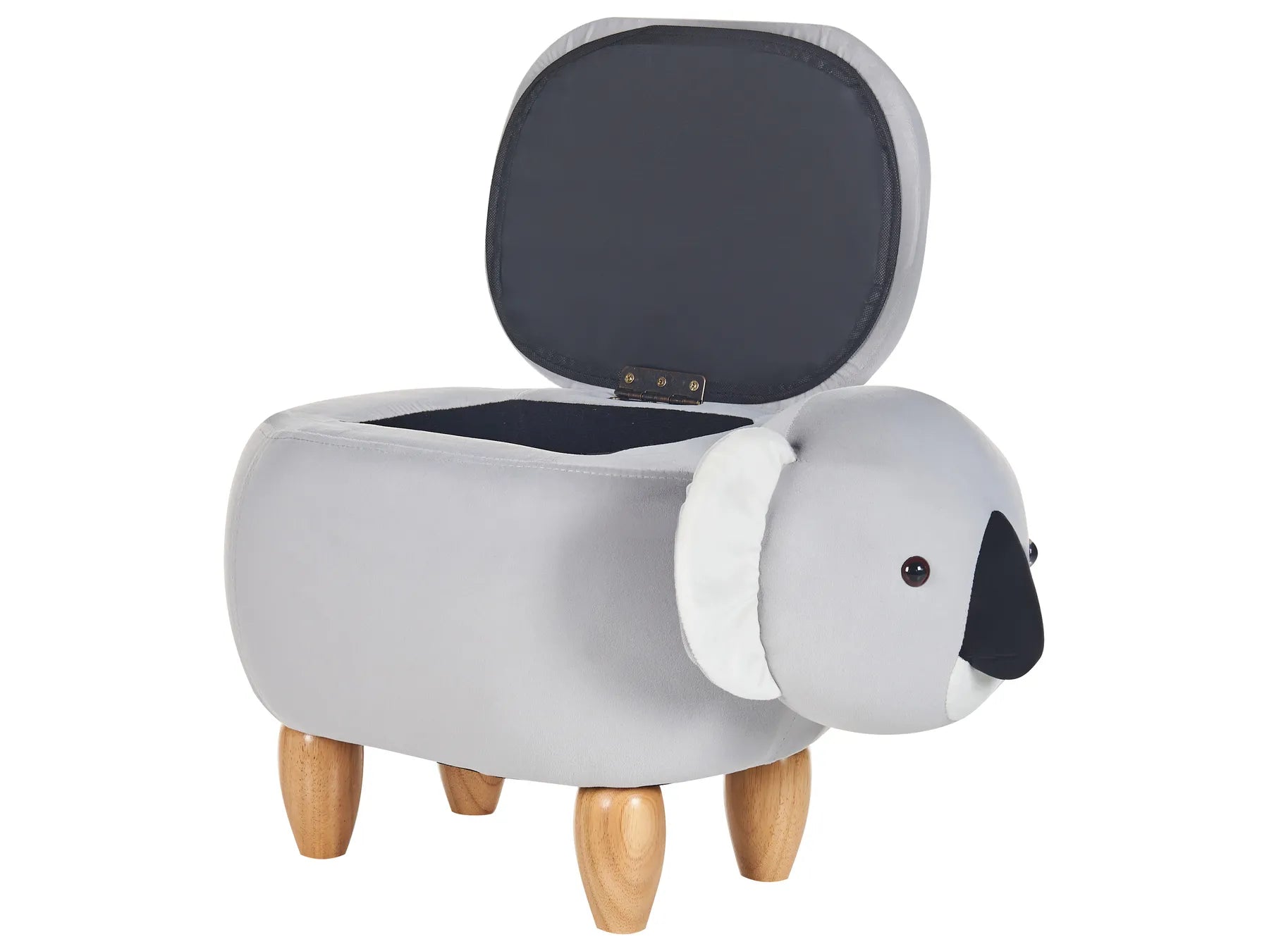 Storage Animal Stool COALA Velvet Light Grey