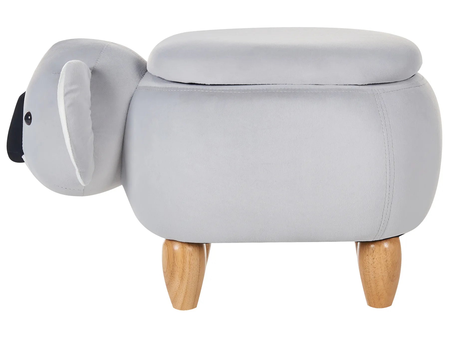 Storage Animal Stool COALA Velvet Light Grey