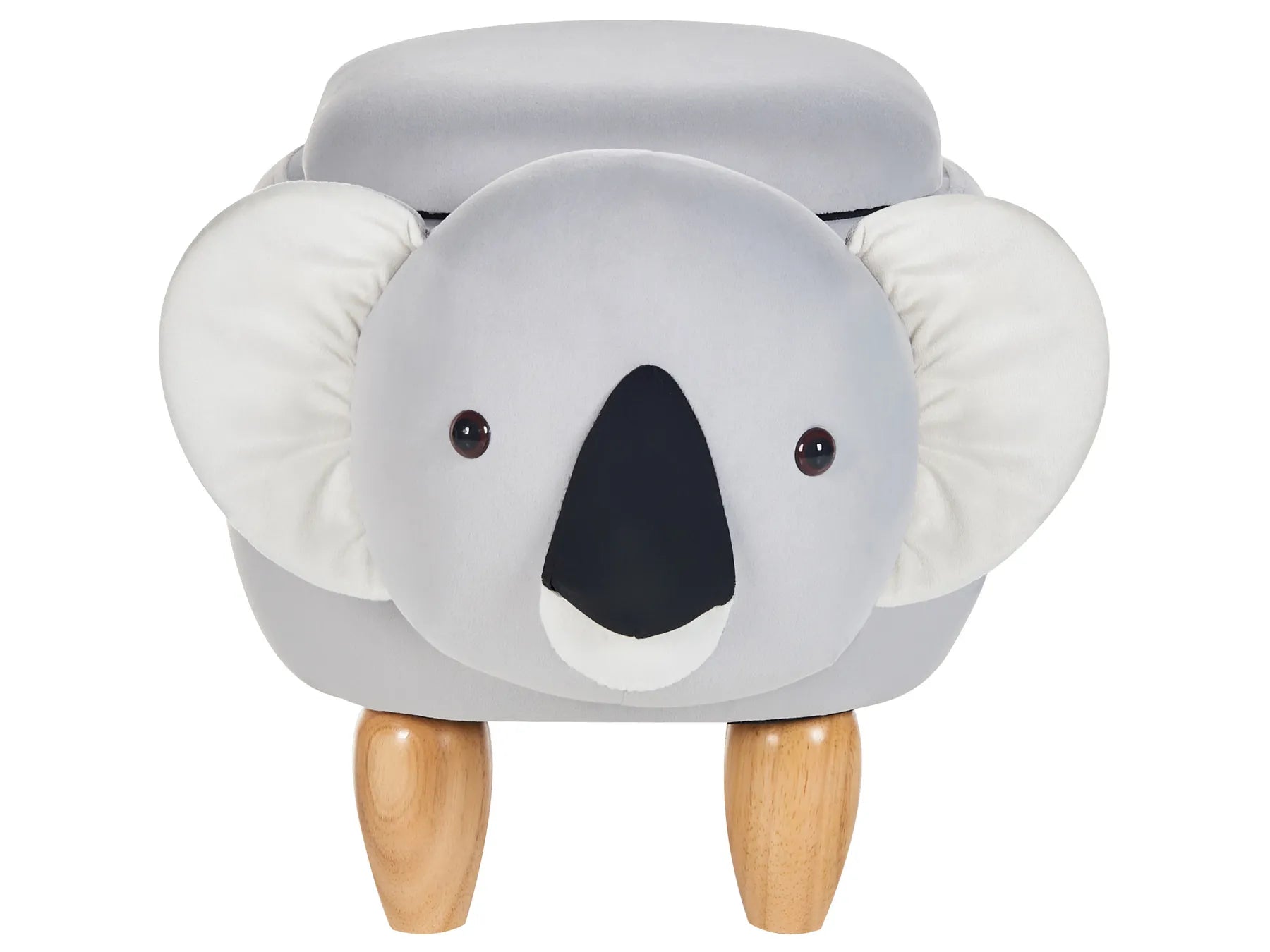 Storage Animal Stool COALA Velvet Light Grey