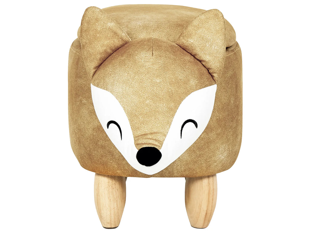 Storage Animal Stool FOX Velvet Orange
