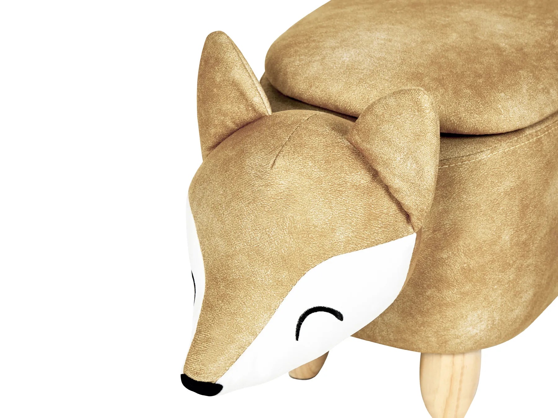 Storage Animal Stool FOX Velvet Orange