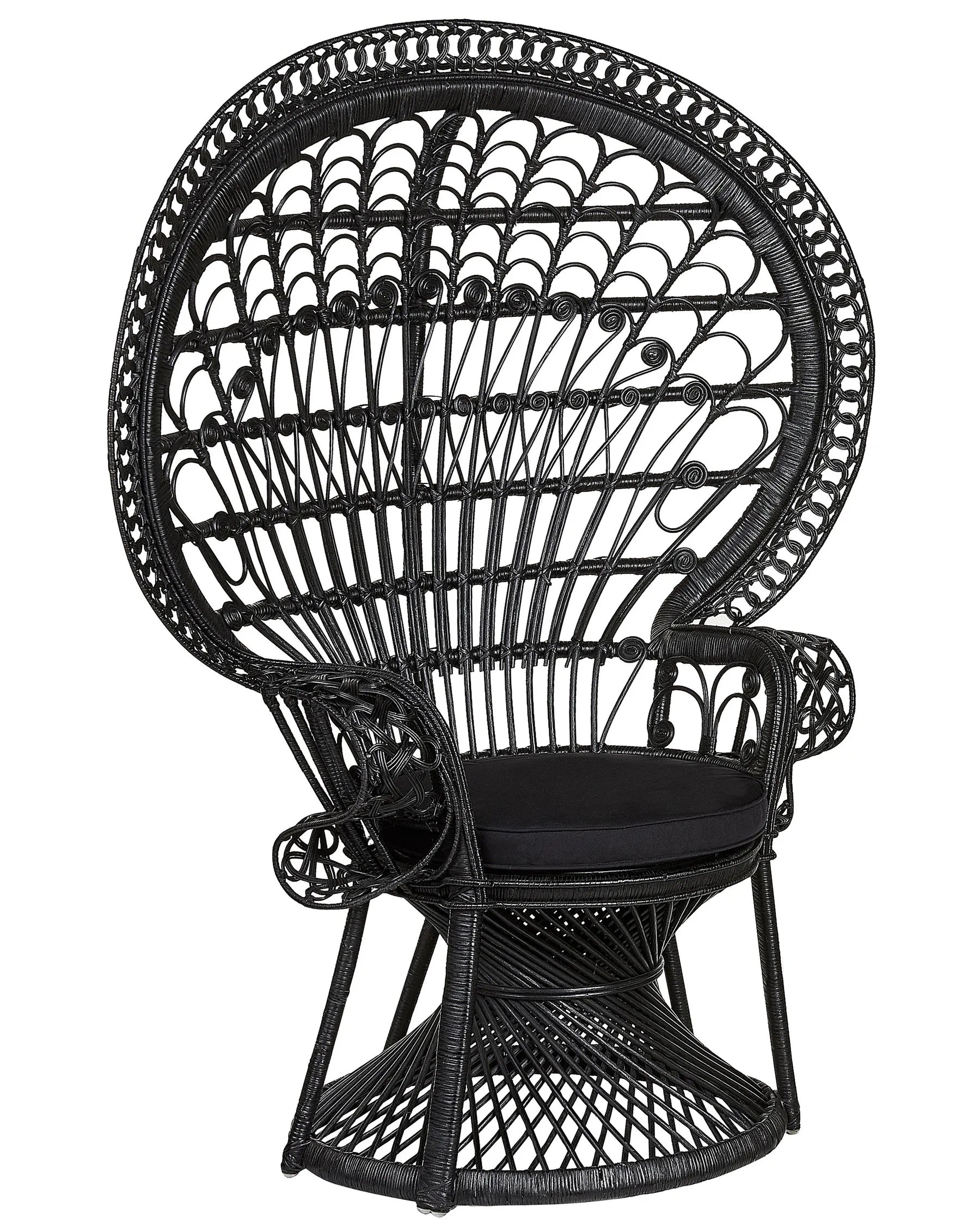 Peacock Chair EMMANUELLE Rattan Black