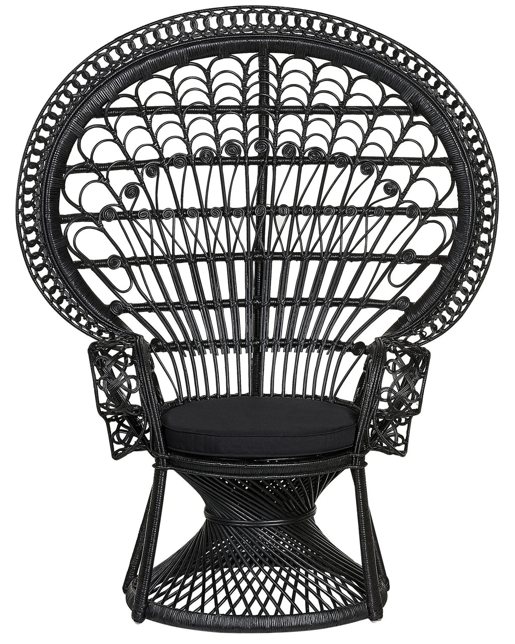 Peacock Chair EMMANUELLE Rattan Black