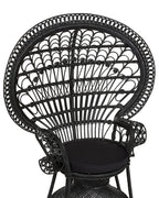 Peacock Chair EMMANUELLE Rattan Black