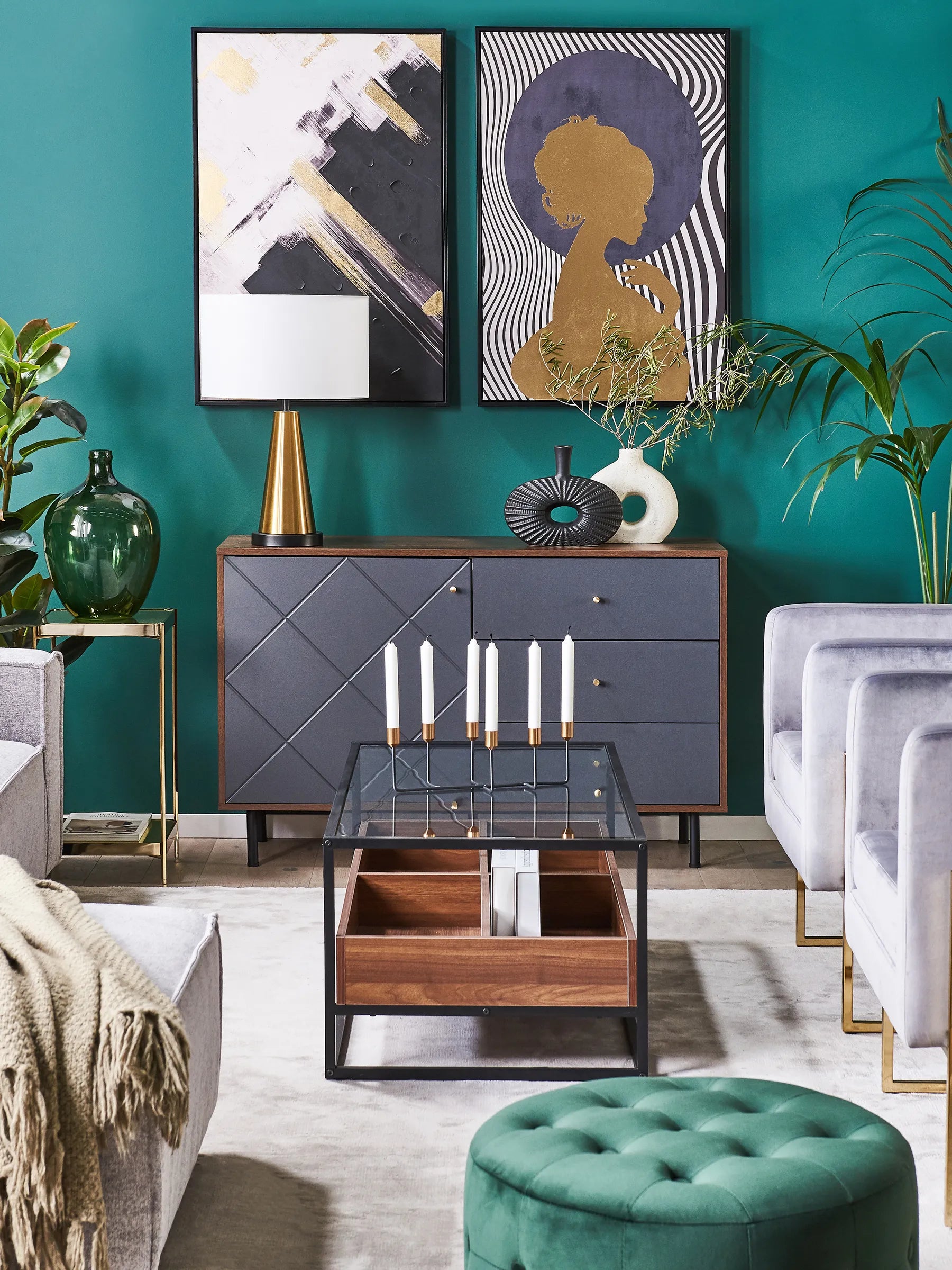 Sideboard PALMER Dark Brown/ Grey