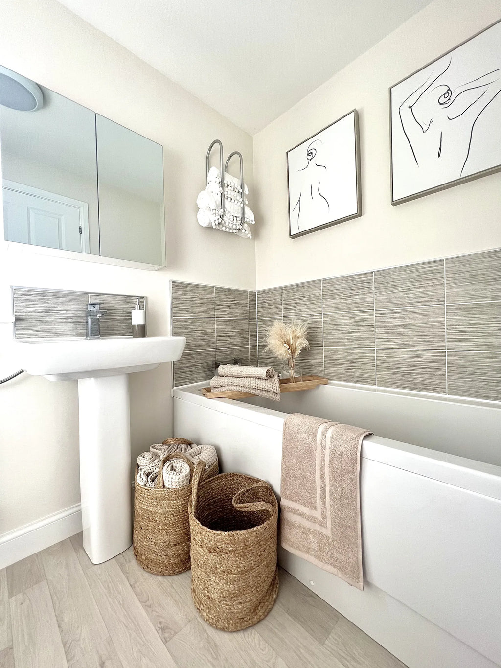 Bathroom Wall Mounted Mirror Cabinet NAVARRA 80 cm 70 cm White