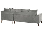 Corner Sofa 3 Seater GRENA Velvet Light Grey Left Hand