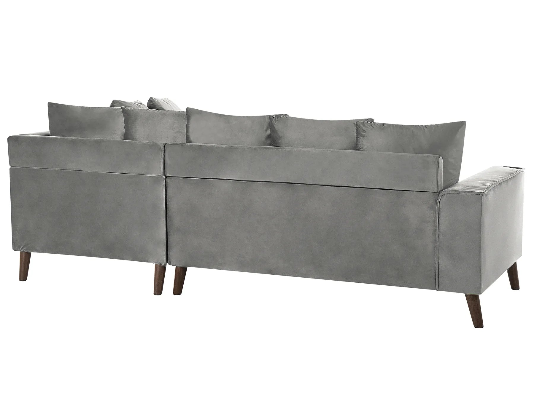 Corner Sofa 3 Seater GRENA Velvet Light Grey Left Hand