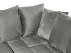 Corner Sofa 3 Seater GRENA Velvet Light Grey Left Hand