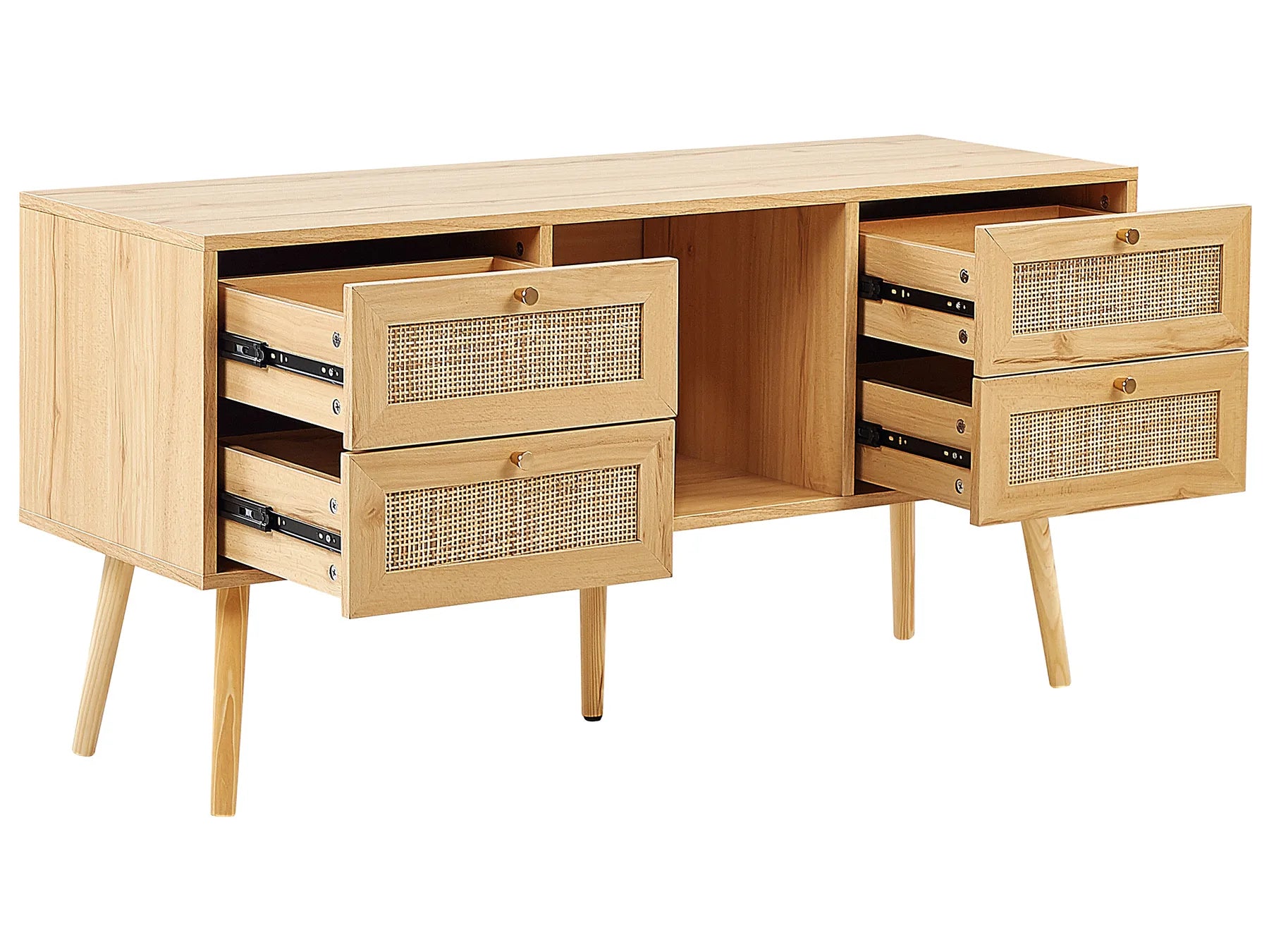 TV Stand PEROTE Rattan Light Brown